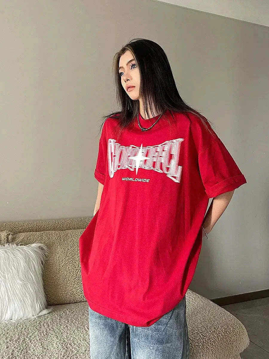 Y2K Shiny Star Weltweites T-Shirt
