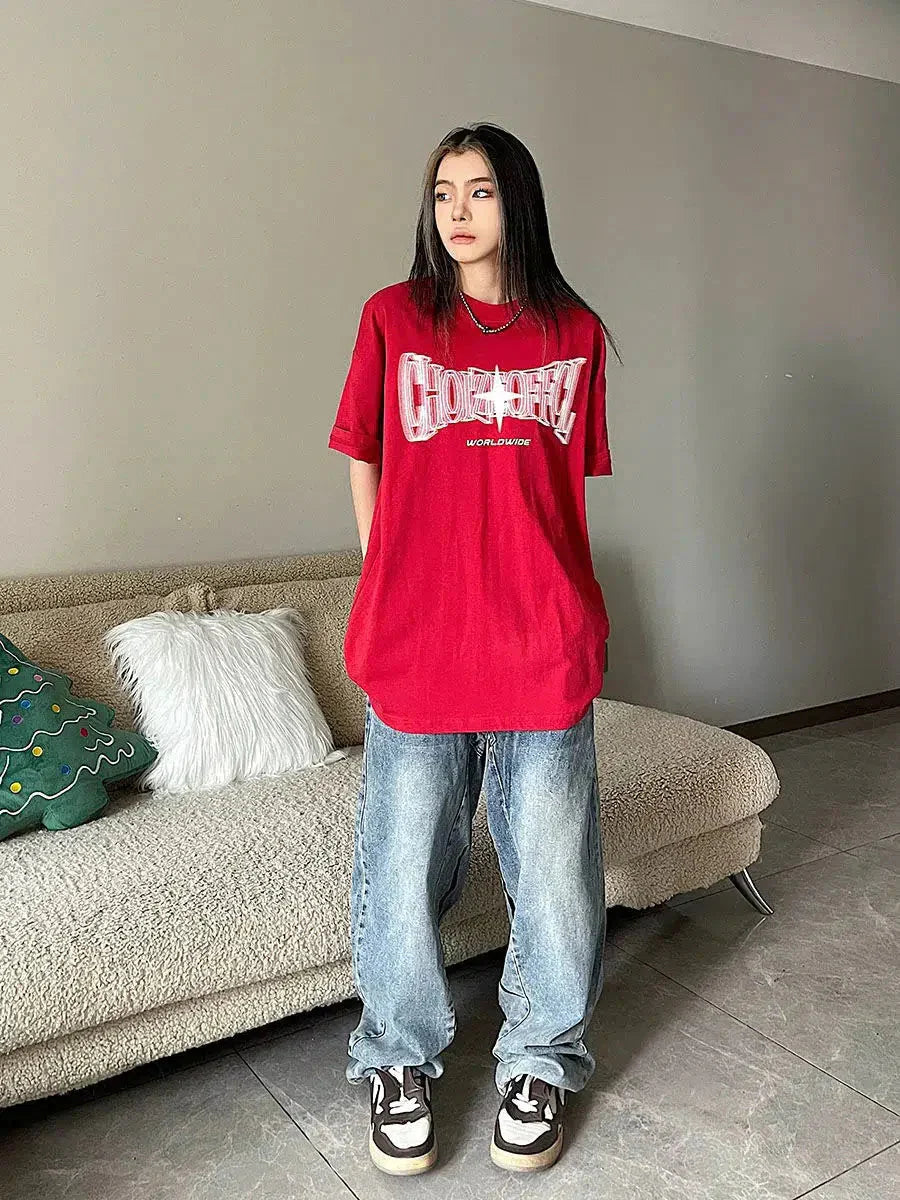 Y2K Shiny Star Weltweites T-Shirt