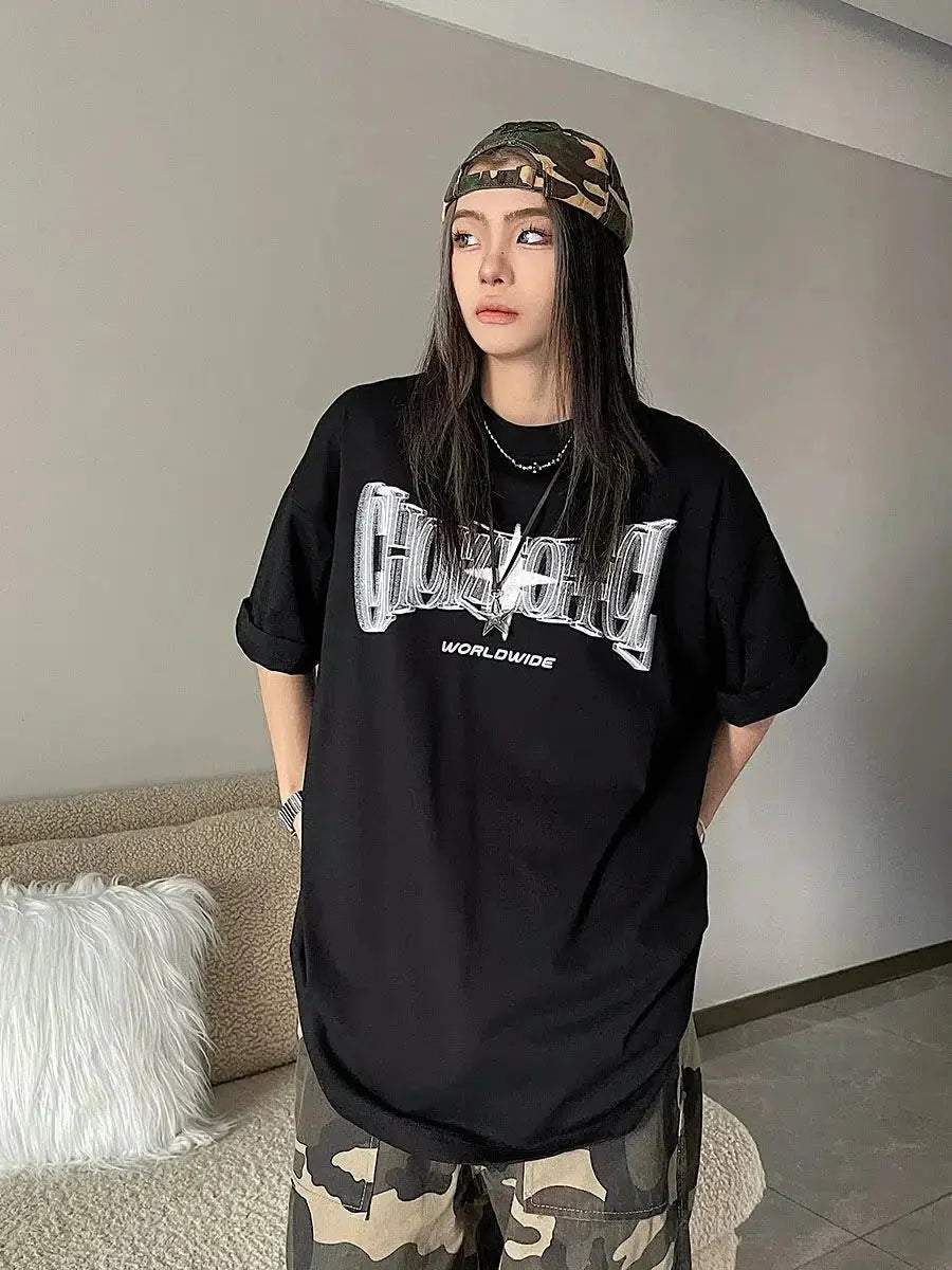 Y2K Shiny Star Weltweites T-Shirt