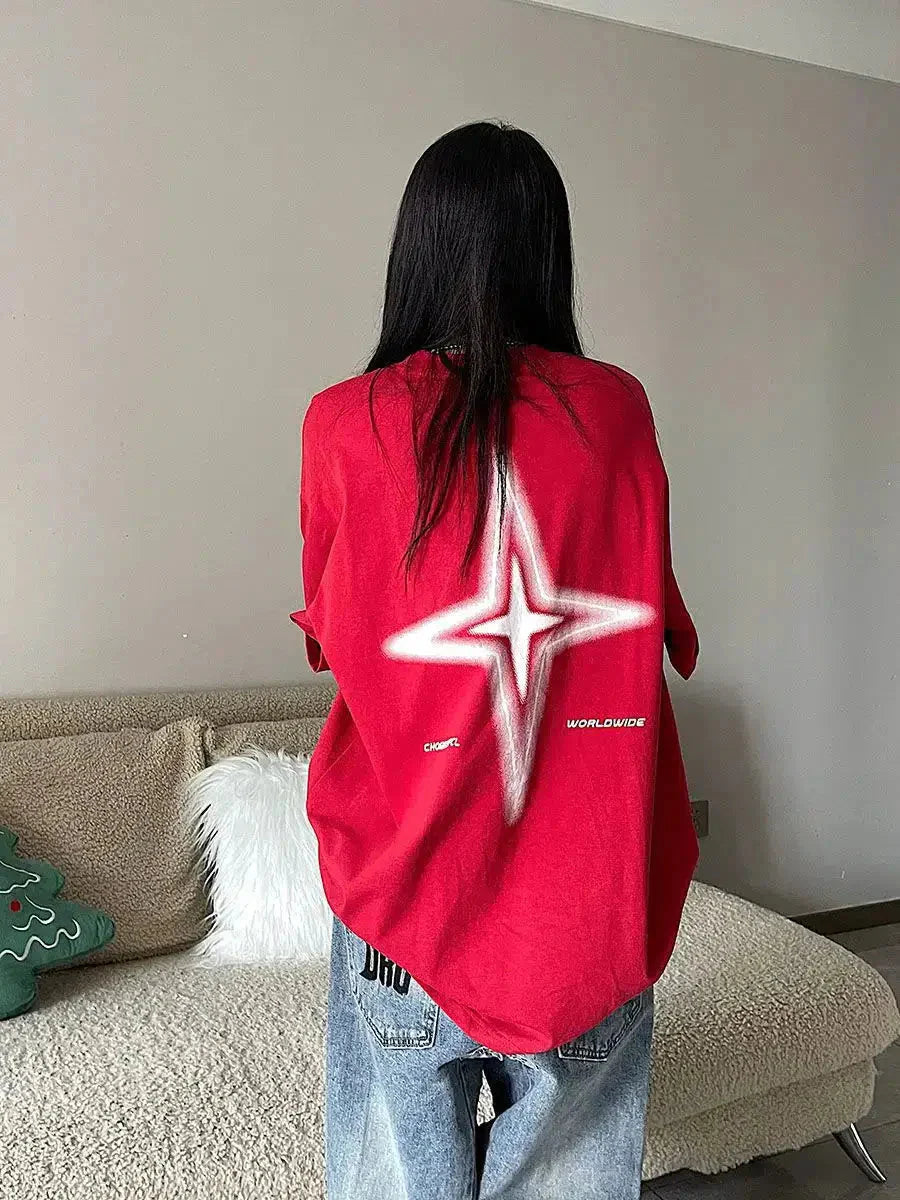 Y2K Shiny Star Weltweites T-Shirt
