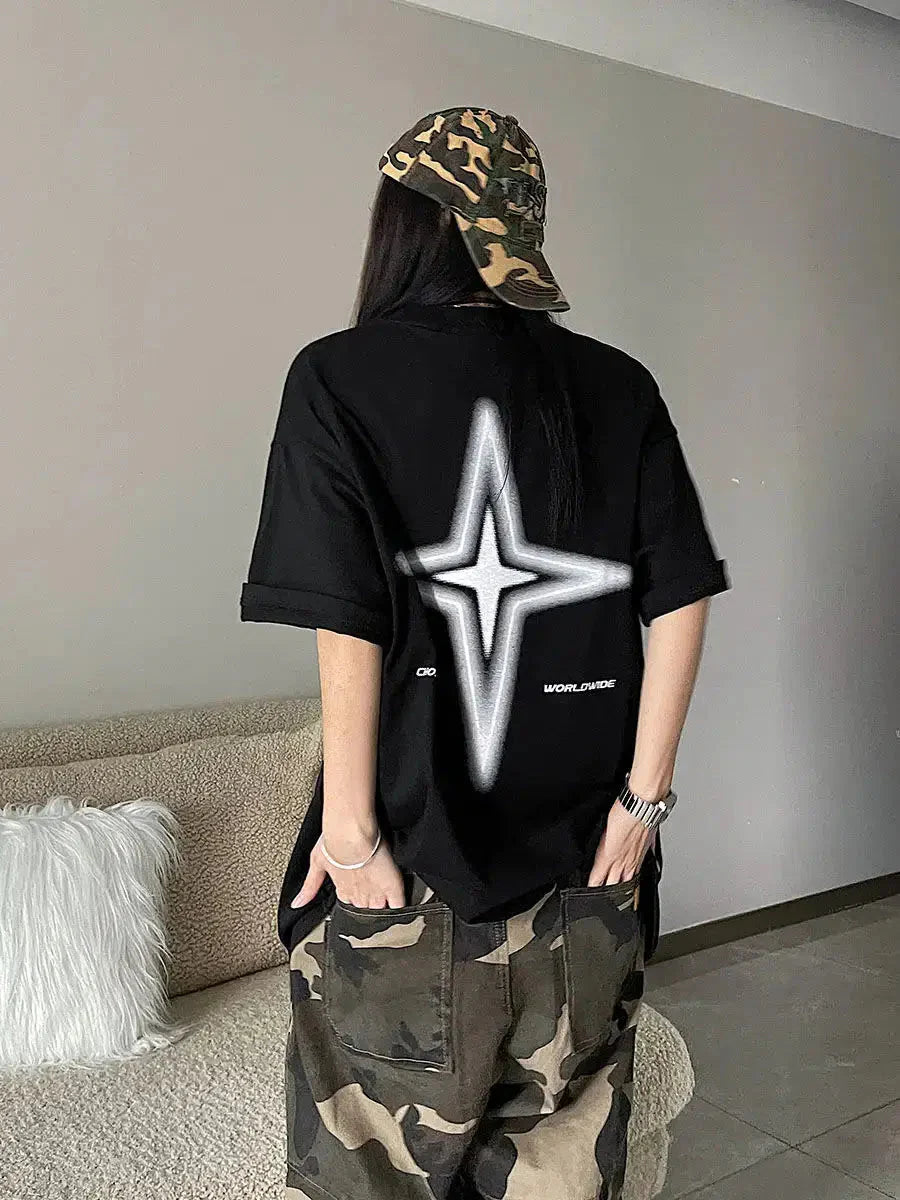 Y2K Shiny Star Weltweites T-Shirt