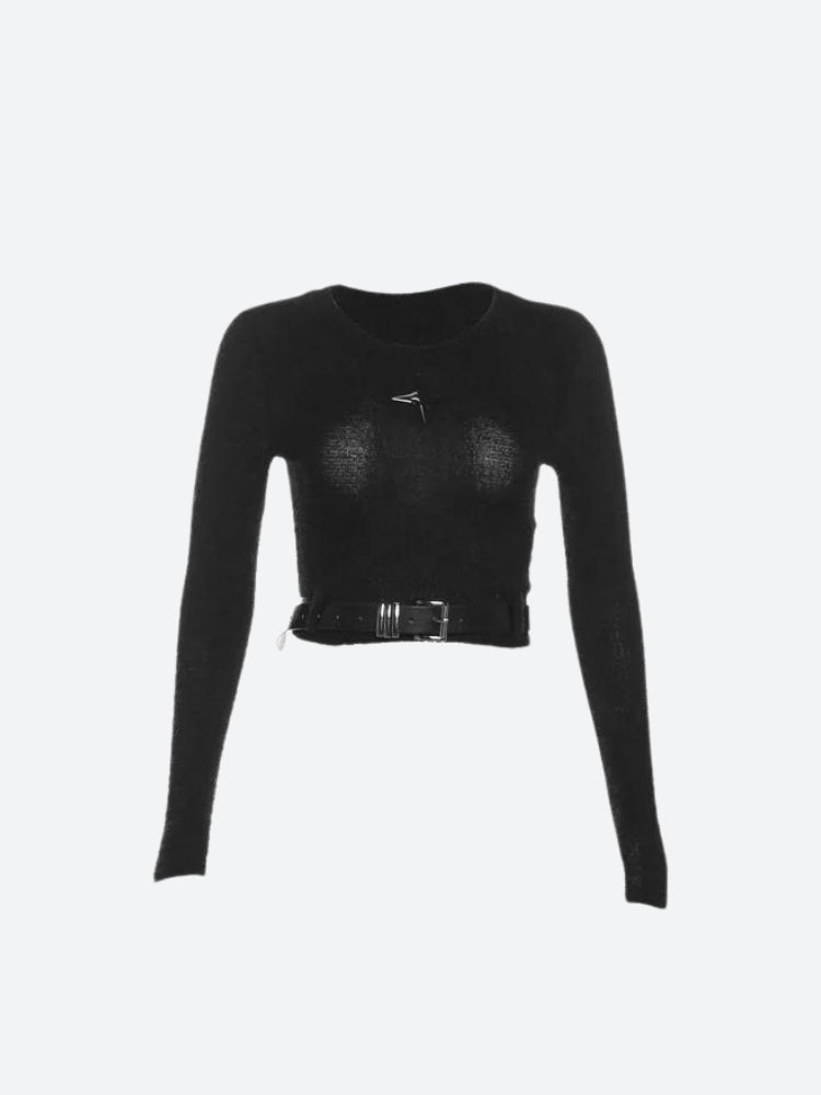 Y2K Crop Top mit Sterngürtel