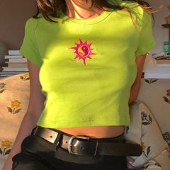Geripptes Ying-Yang-T-Shirt