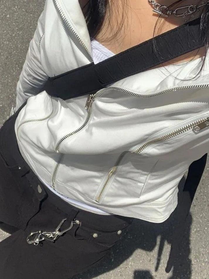 Y2K-Jacke mit Reißverschlussdetail