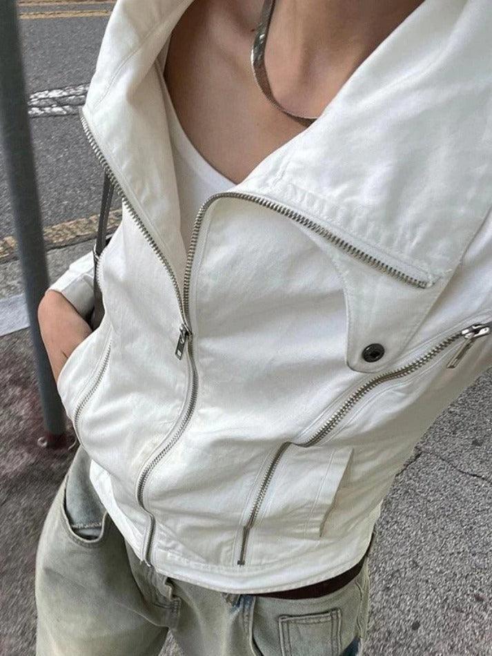 Y2K-Jacke mit Reißverschlussdetail