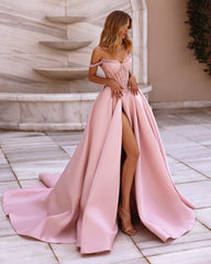Off The Shoulder Backless Sweetheart Formal Evening Dress